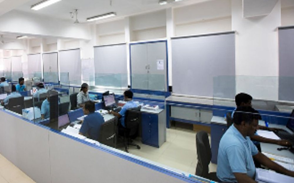 Engineers in the software and test laboratory